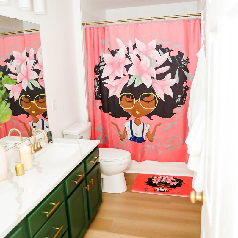 Pardon My Fro | Lily Grommet Shower Curtain, Pink