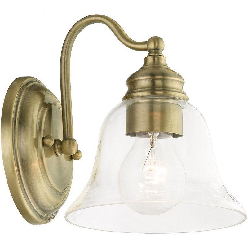 Antique Brass Moreland Dimmable Vanity Sconce with Hand Blown Glass