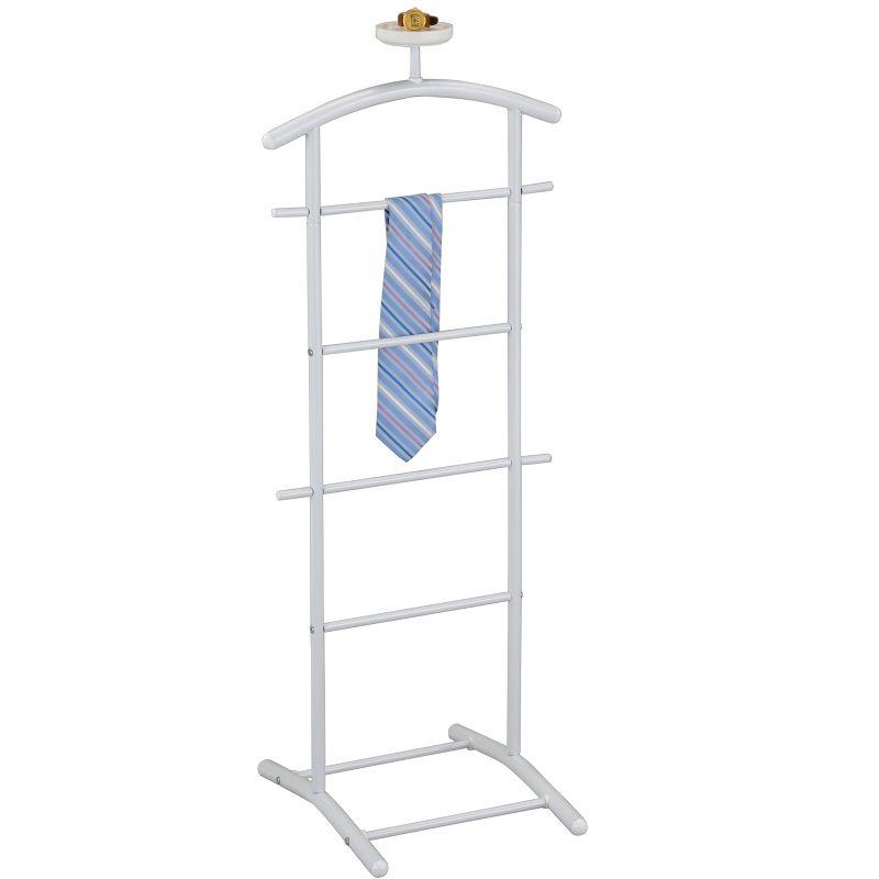 Kings Brand Furniture - Menros Metal Suit Valet Stand, Clothes Rack, White