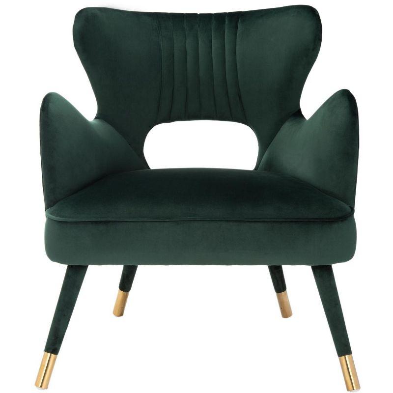 Blair Wingback Accent Chair - ACH4504 - Forest Green/Gold - Safavieh