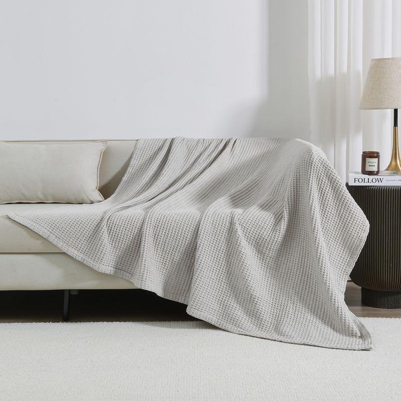 100% Cotton Waffle Weave All-Season Bed Blanket - Great Bay Home