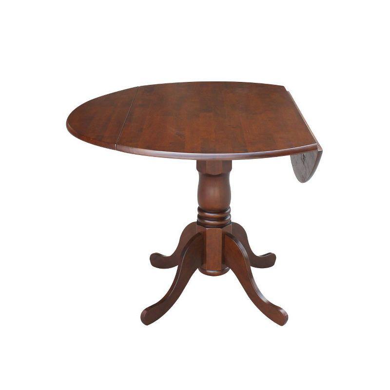 Cottage Charm Espresso 42" Round Wood Extendable Dining Table