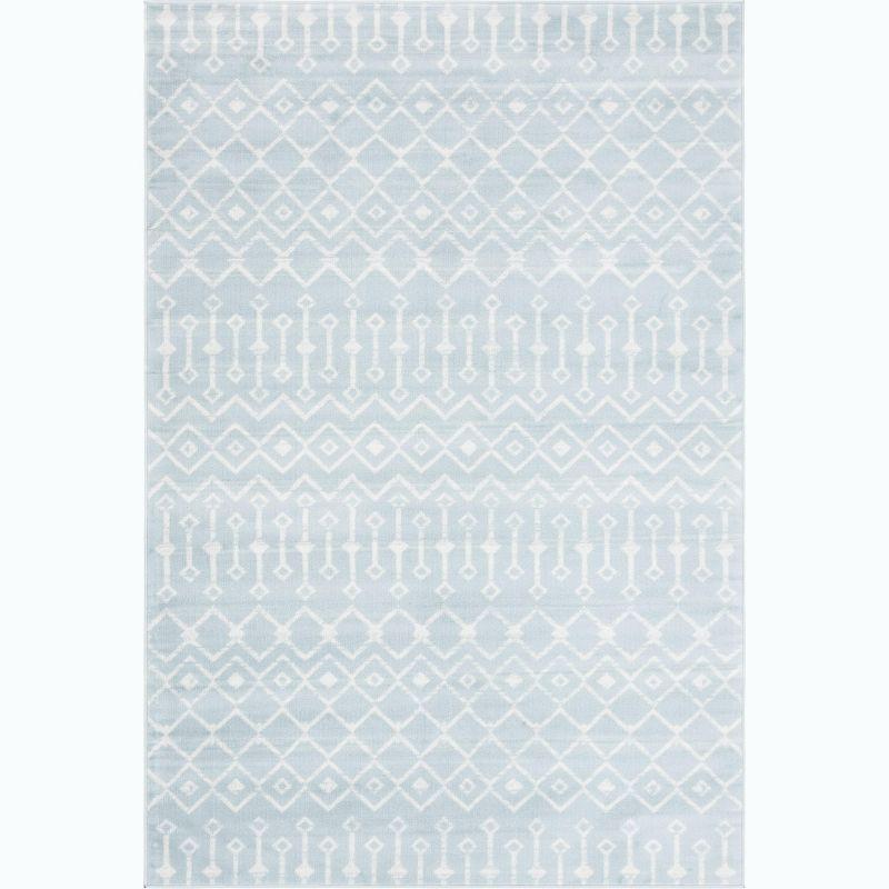 Unique Loom 6' 1 x 9' 0 Rectangle Moroccan Trellis Light Blue Area Rug