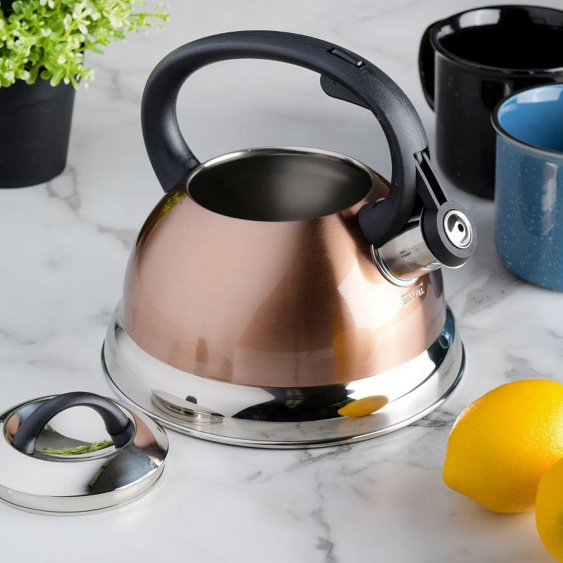 Mr. Coffee Mr. Coffee Flintshire 1.75 Quart Whistling Stovetop Tea Kettle In Blue