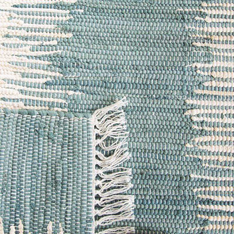 Coastal Breeze Blue Stripe Hand-Woven Cotton Area Rug - 59"x8"