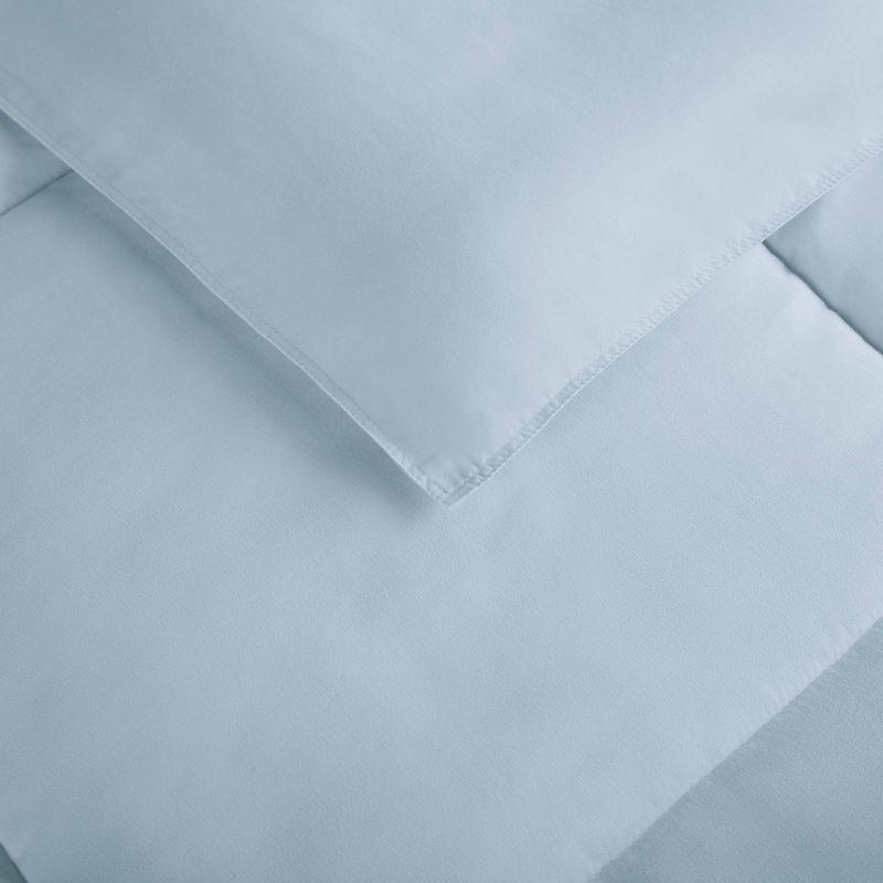 Full/Queen 3pc Simply Clean Comforter Set Light Blue - Serta
