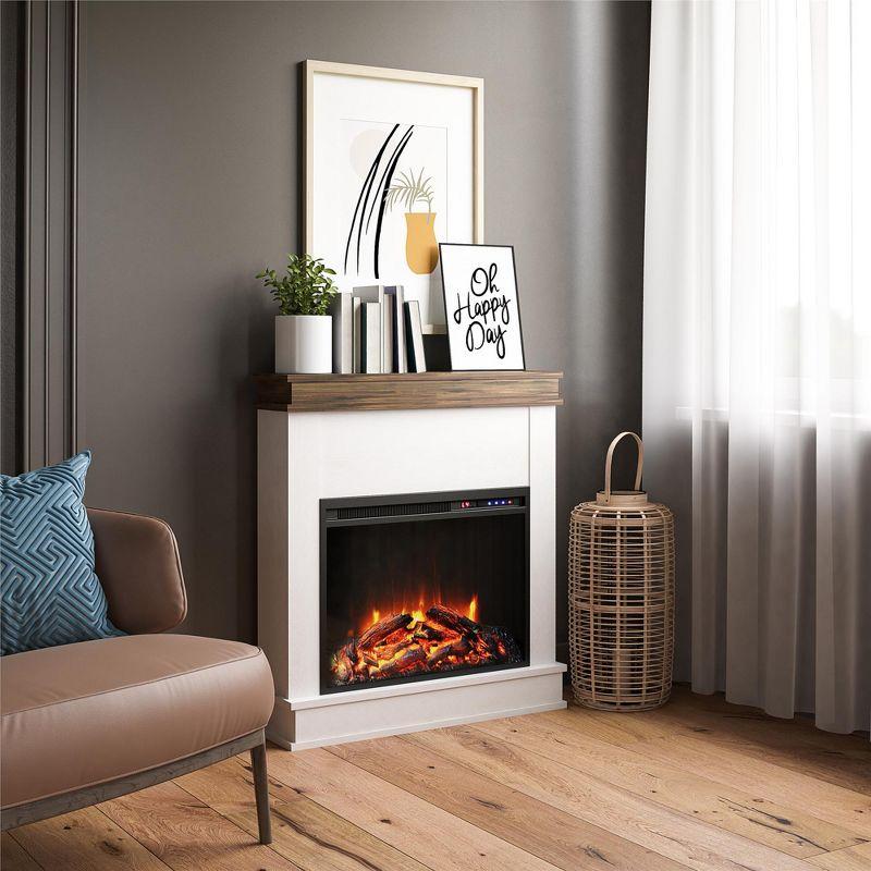 Ameriwood Home Mateo Electric Fireplace with Mantel and Touchscreen Display