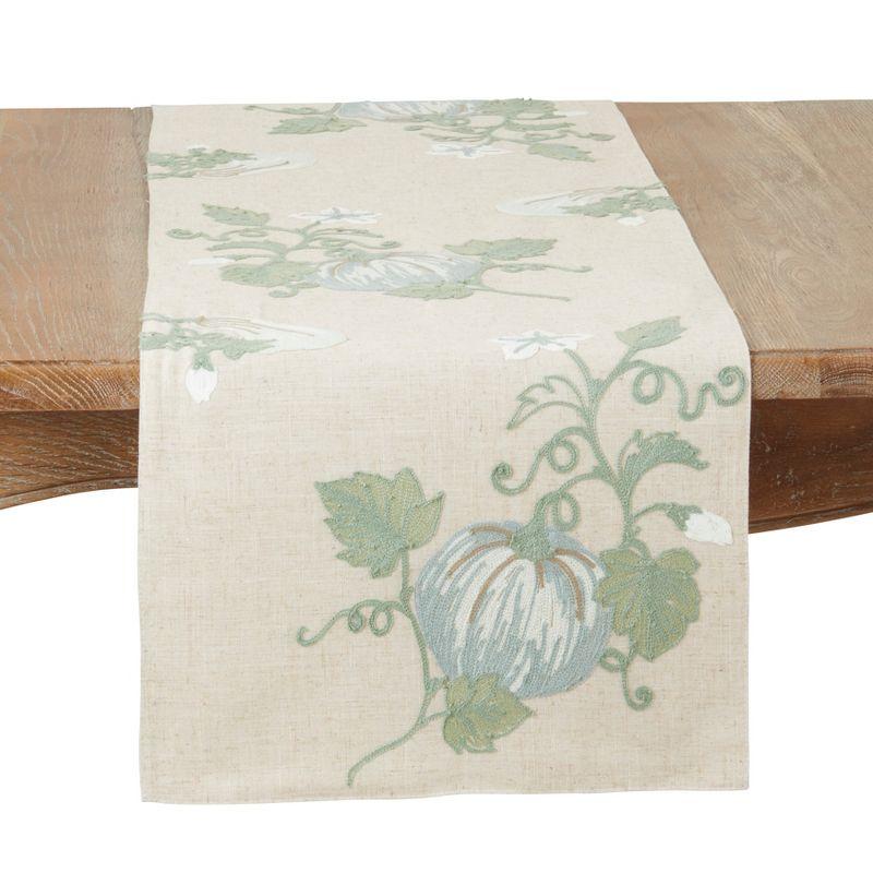 Beige Pumpkin Harvest Polyester Table Runner, 16"x70"