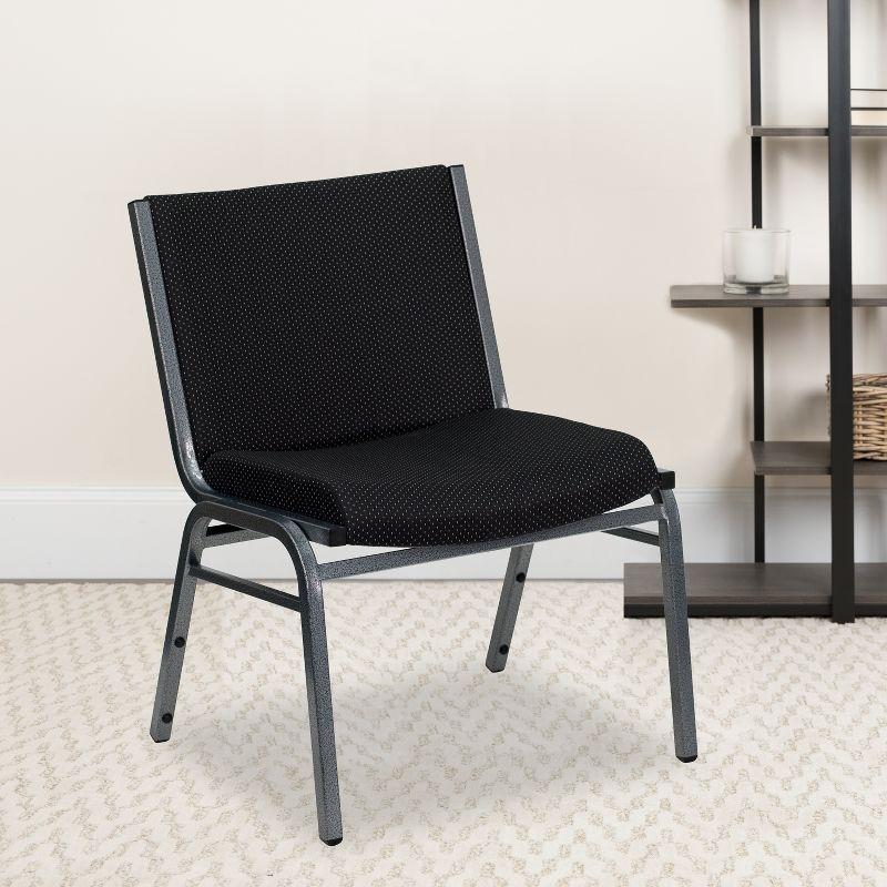 Flash Furniture HERCULES Series Big & Tall 1000 lb. Rated Black Fabric Stack Chair
