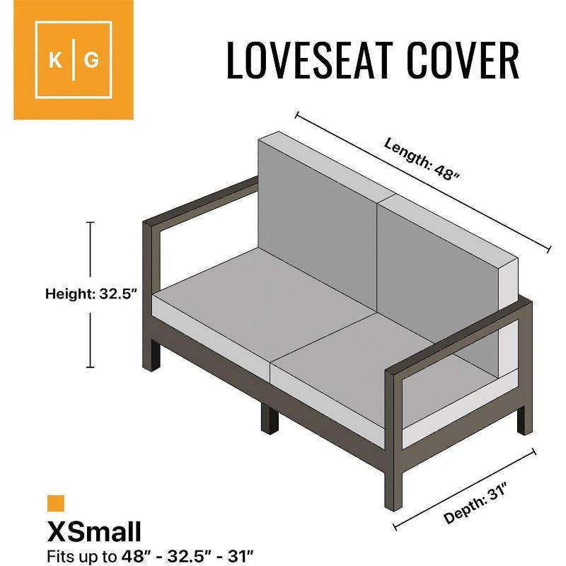 Love Seat Outdoor Furniture Weatherproof Cover - 48" x 32.5" x 31" - Gray