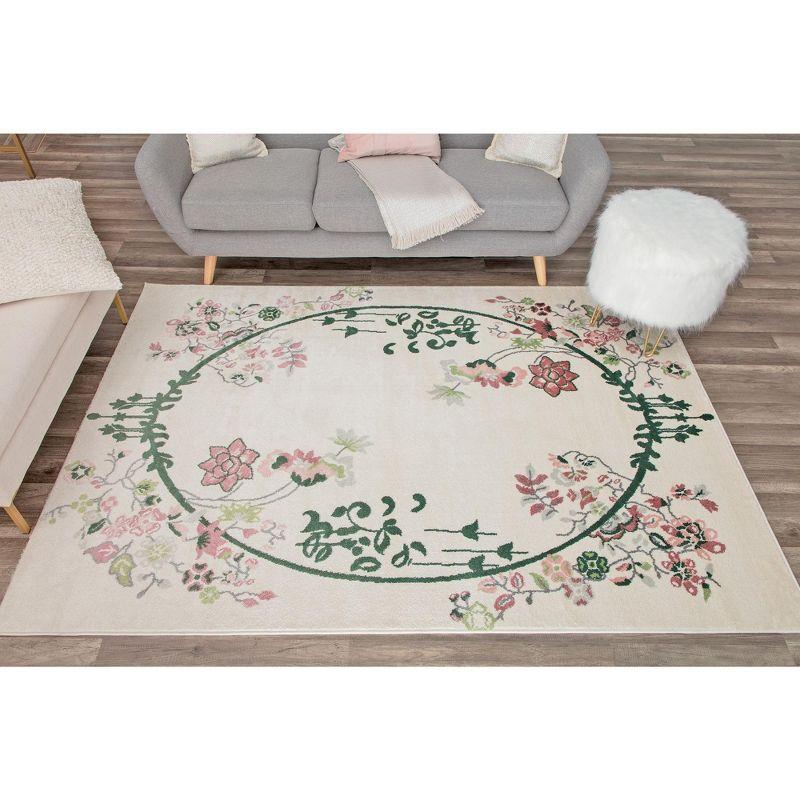 Rugs America Hanna Floral Transitional Area Rug