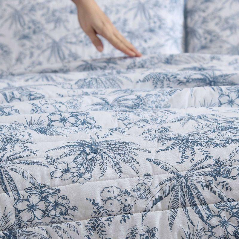 Pen and Ink Palm 100% Cotton Quilt Set Blue - Tommy Bahama