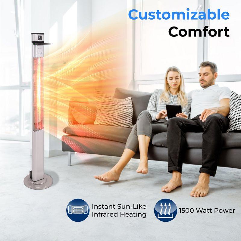 SereneLife Stainless Steel Electric Standing Patio Heater
