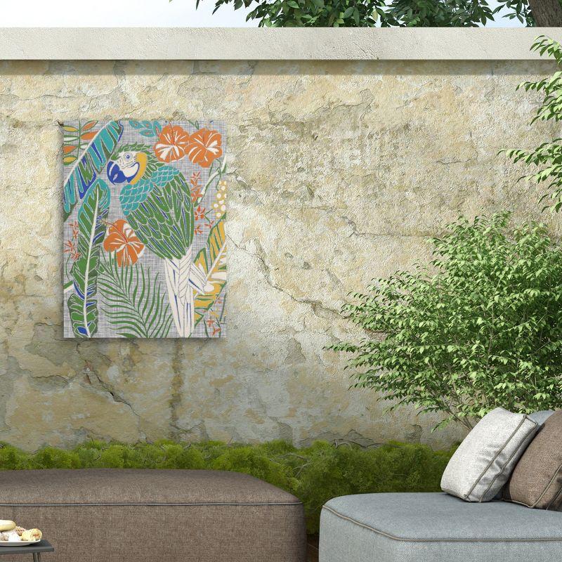 Trademark Fine Art - Chariklia Zarris 'Tropical Macaw' Outdoor Canvas - 18x24