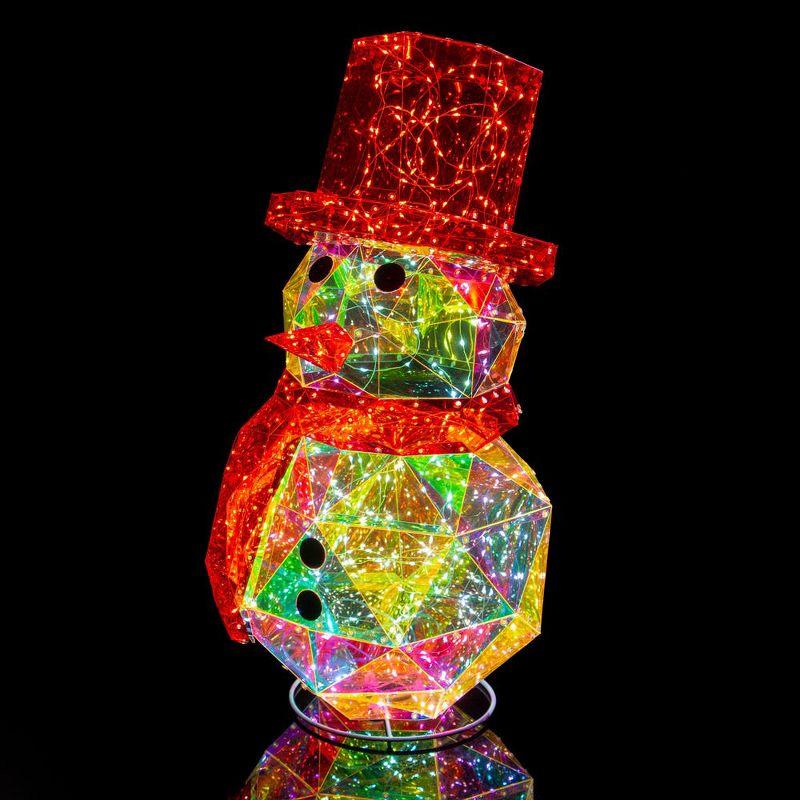 Kurt Adler Kurt Adler Iridescent Lit Snowman Indoor or Outdoor Christmas Decoration, 24in