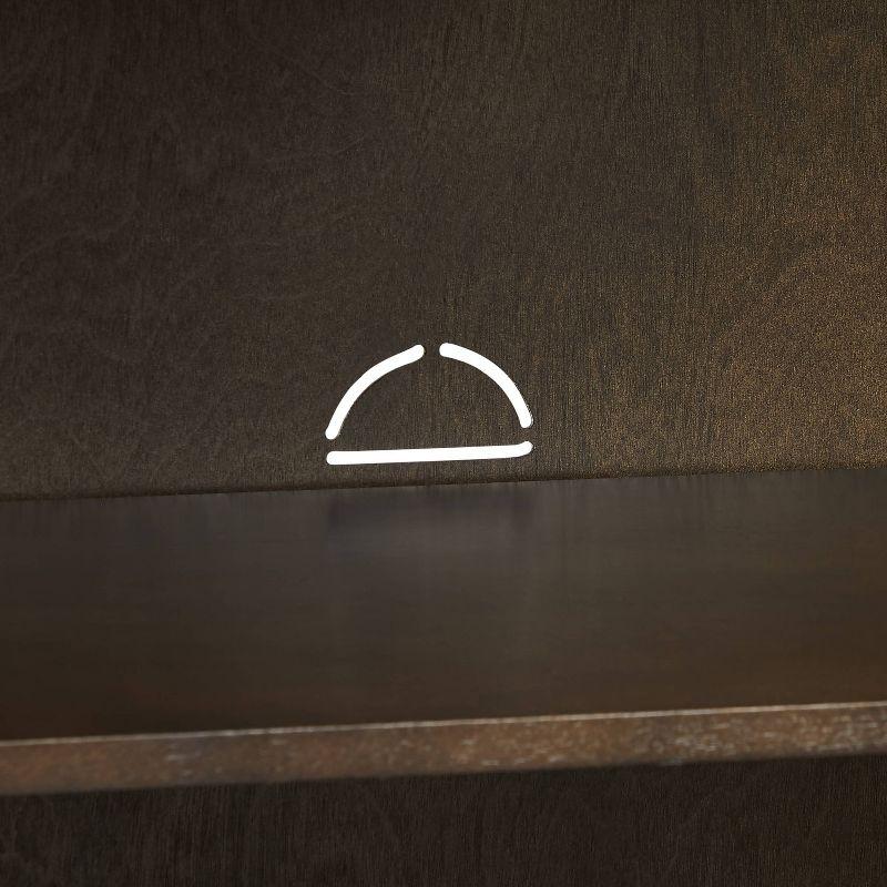 Byron Media Console Dark Brown/Gold - Crosley: Vinyl Storage Cabinet, Adjustable Shelves, Cable Management