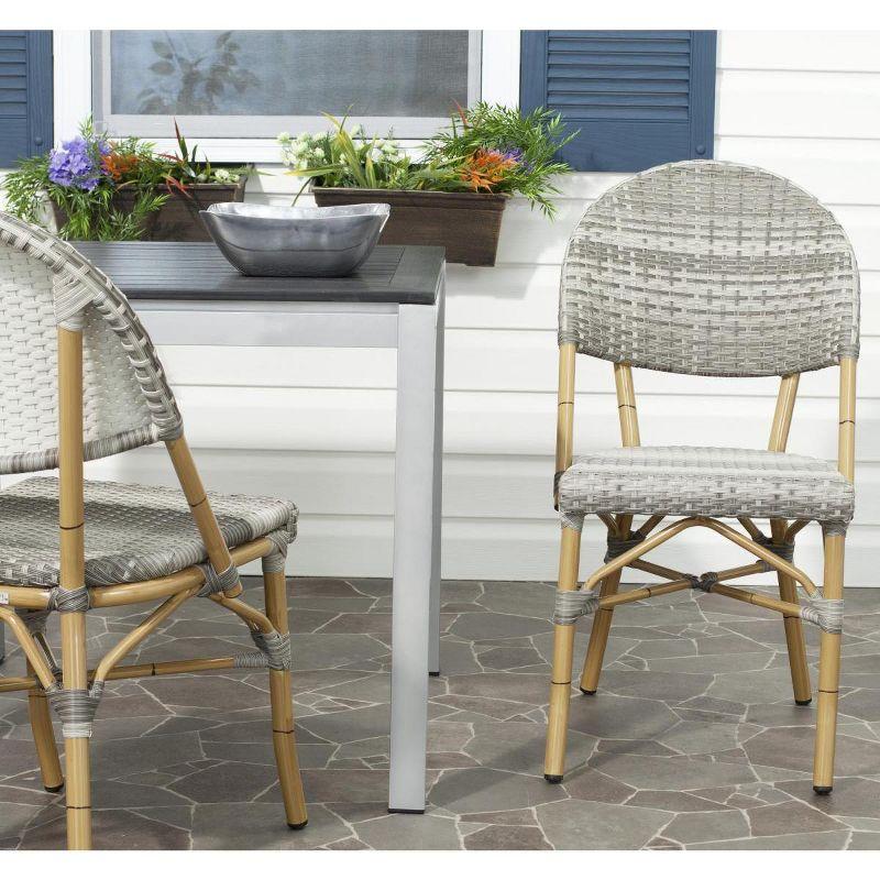 Tropical Flair Gray PE Wicker and Faux Bamboo Side Chairs (Set of 2)