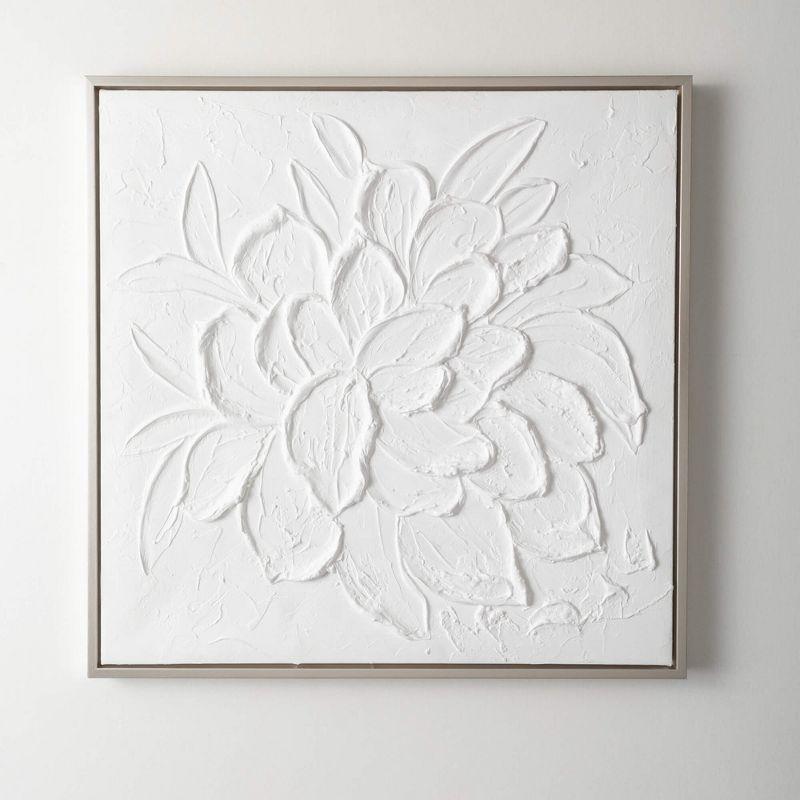 Sullivans Embossed Flower Wall Art 27.5"H; White