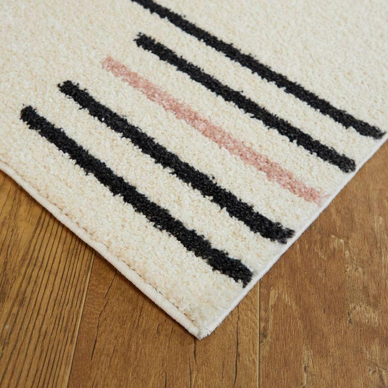 5'3"x7' Booth Geometric Striped Kids' Rug Cream - Balta Rugs: Bedroom & Playroom Area Rug, UV & Stain-Resistant
