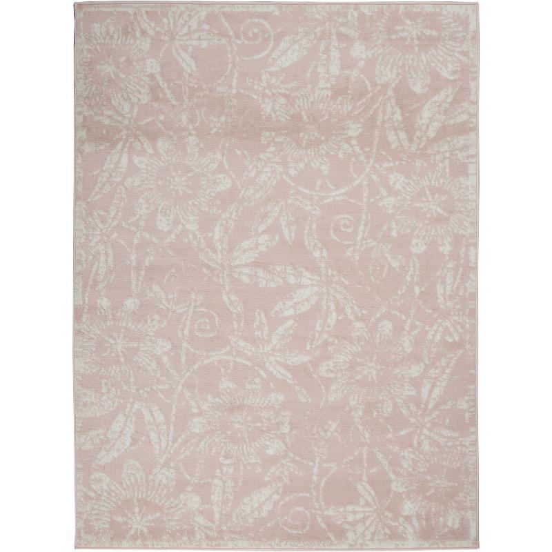 Bloomfield Easy-Care Blue Floral Synthetic 6' x 9' Area Rug