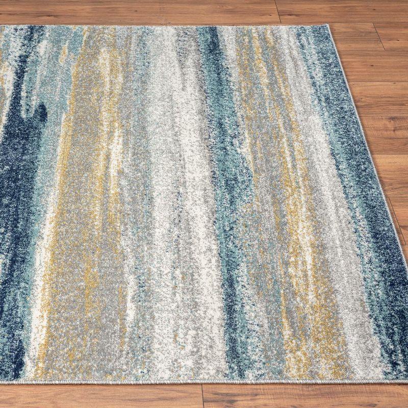 Luxe Weavers Abstract Stripe Yellow 4x5 Area Rug