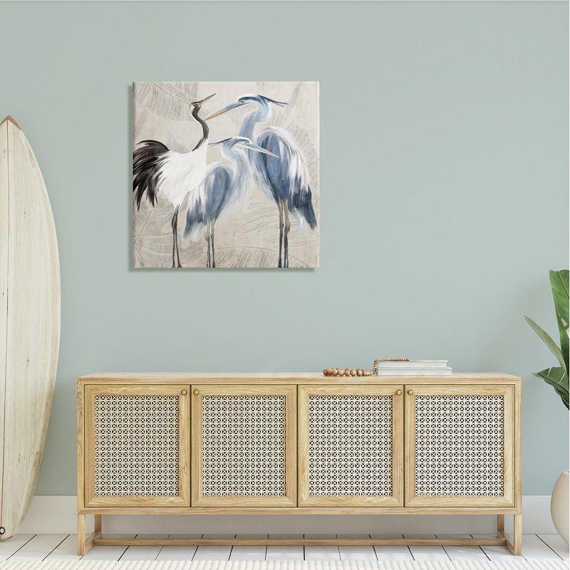 Stupell Industries " Leaf Patterned Crane Heron Birds " by Kim Allen Painting Print