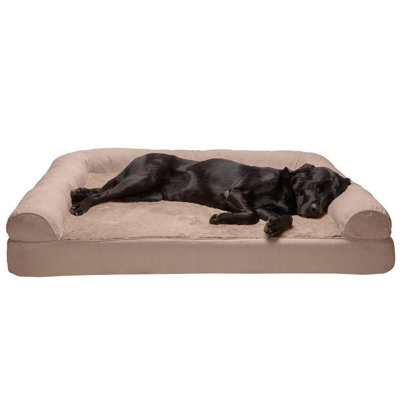 FurHaven Plush & Suede Full Support Sofa Dog Bed - Jumbo Plus, Almondine