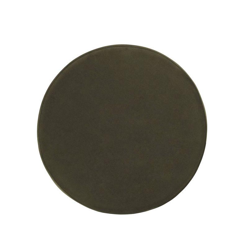 Round Storage Ottoman Loden Green - HomePop: Velvet Upholstered, Lift-Off Lid, Wood Legs, Bedroom & Living Room Furniture