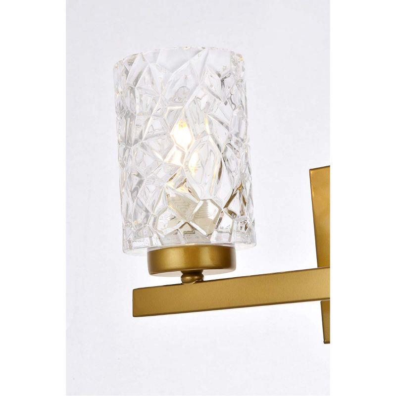 Elegant Lighting Cassie 2 lights bath sconce in brass with clear shade