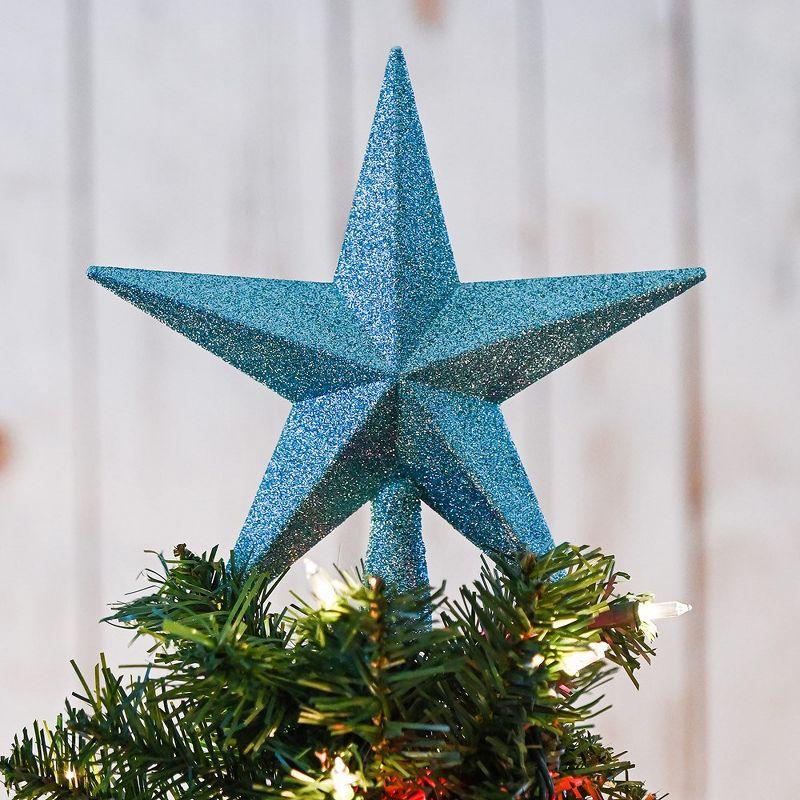 Ornativity Tiffany Blue Glitter Star Tree Topper