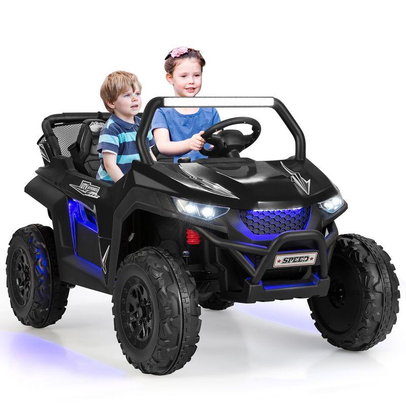 Costway 12V 2-Seater Kids Ride On UTV RC Electric Vehicle Suspension w/ Lights & Music