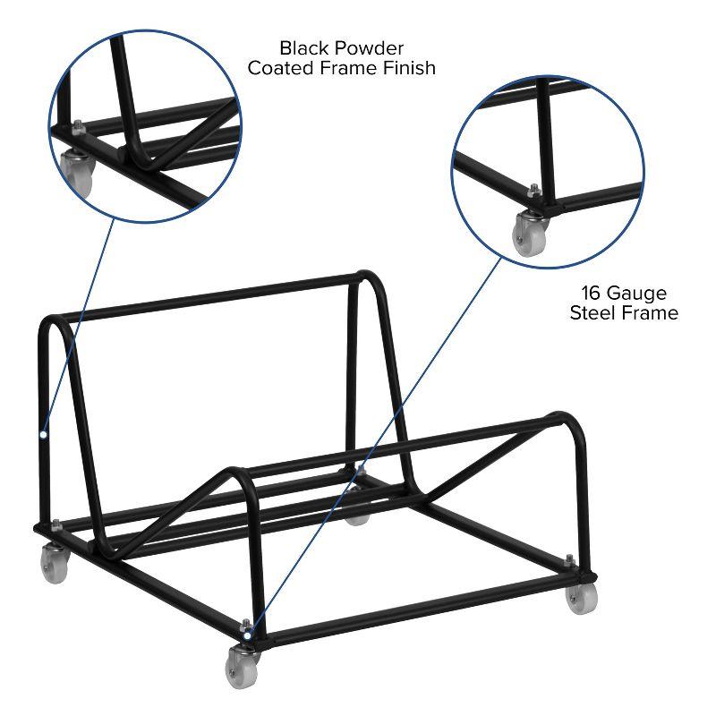 Black Steel Sled Base Stack Chair Dolly