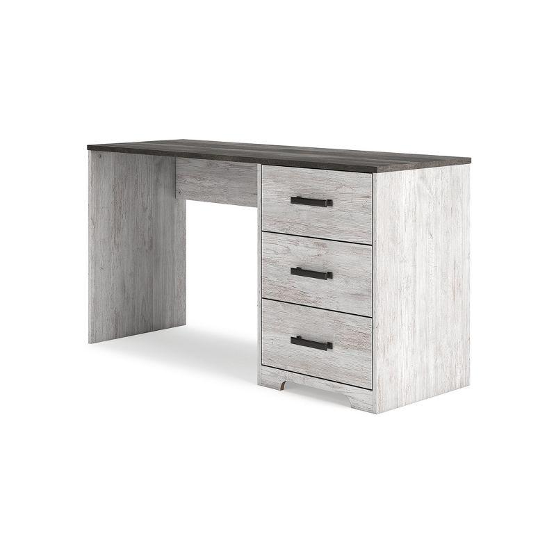 Signature Design by Ashley Shawburn 54" Farmhouse Home Office Desk, White/Charcoal Gray