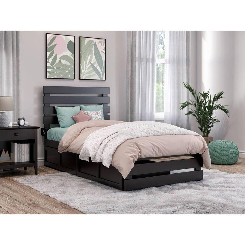 Aaliyah-Skye Solid Wood Slat Storage Bed