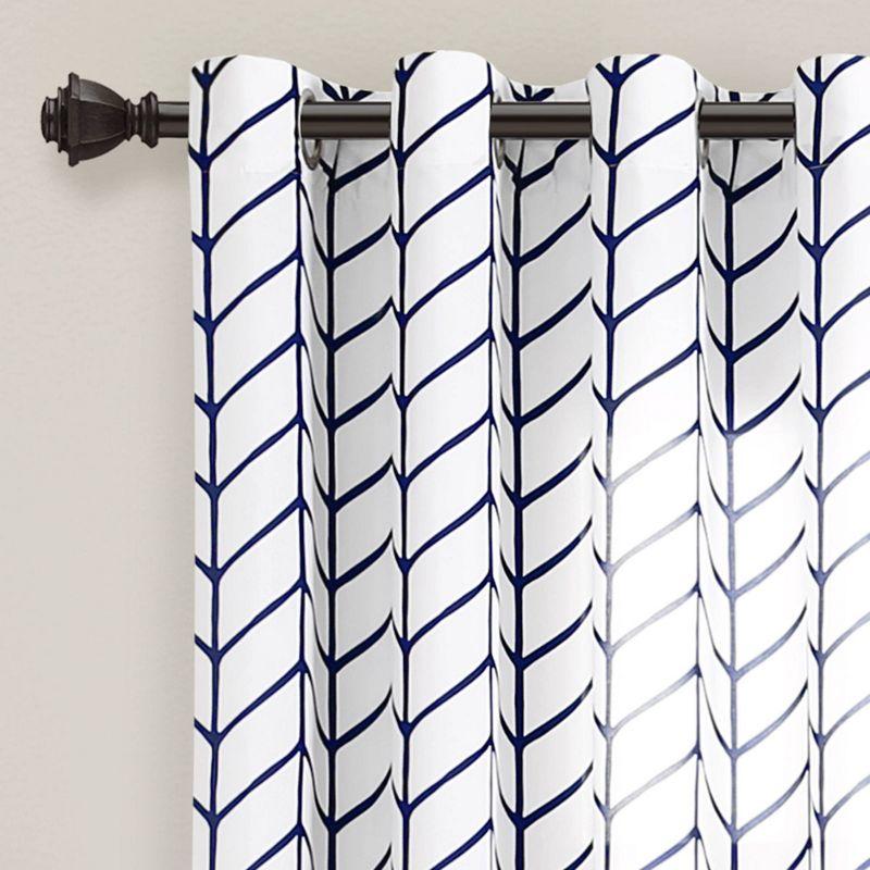 Set of 2 (84"x52") Calia Chevron Geo Window Curtain Panels - Lush Décor