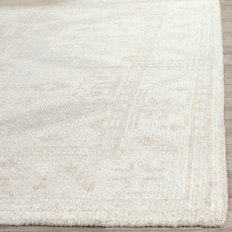 Elysian Blue Rectangular Hand-Knotted Wool & Silk Blend Area Rug