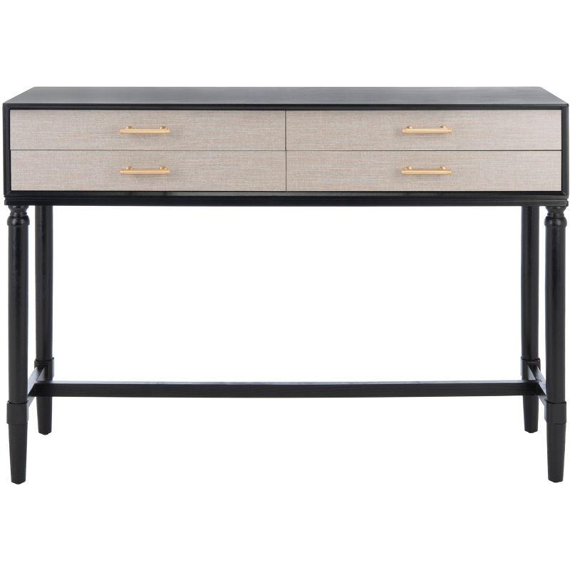 Estella 4 Drawer Console Table - Black - Safavieh