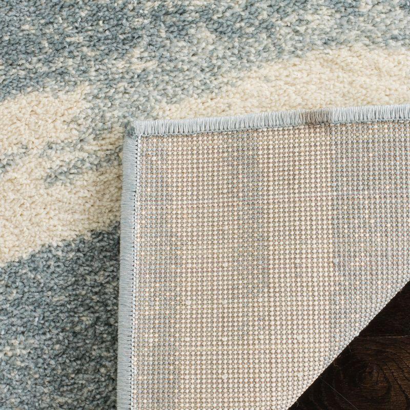 Cream and Slate Synthetic Easy Care Runner Rug