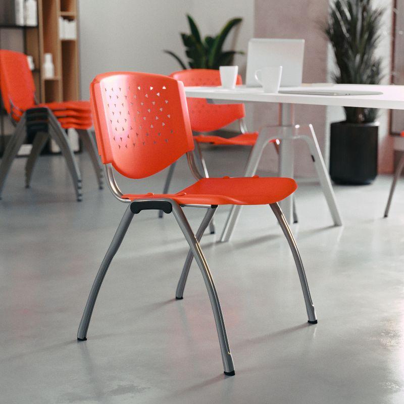 Memphis 880 lb. Capacity Plastic Stack Chair with Powder Coated Frame