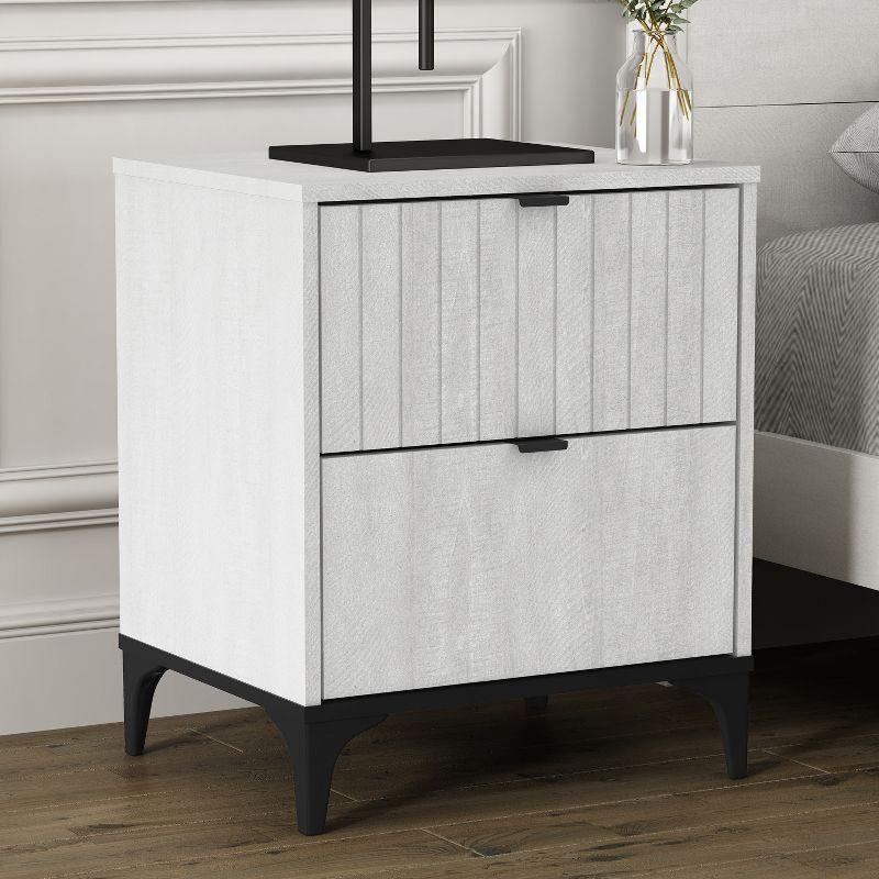 Galano Zaffy 2 Drawer Nightstand (18.9" W x 15.7" D x 23" H) in Dusty Gray Oak, Knotty Oak, Amber Walnut, Dark Gray Oak