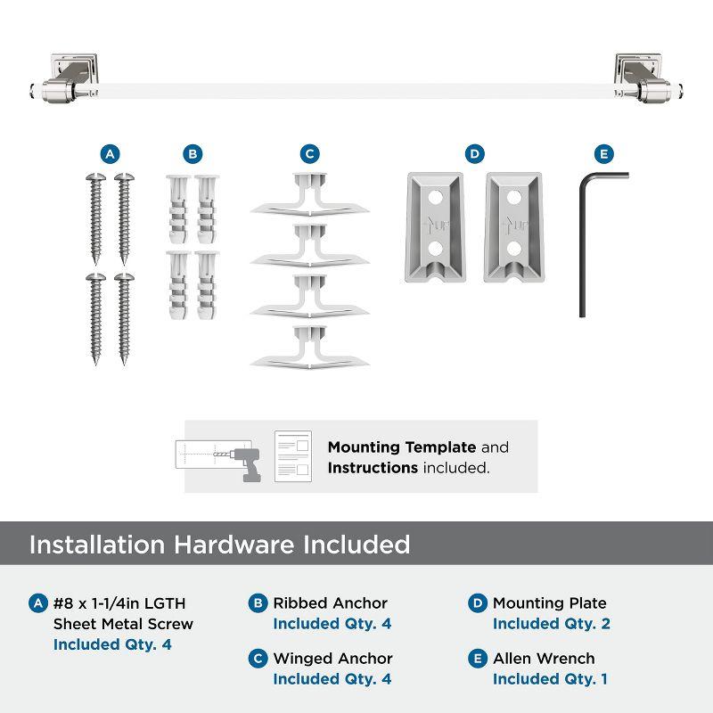 Amerock Glacio Clear/Polished Nickel 24 inch (610mm) Towel Bar