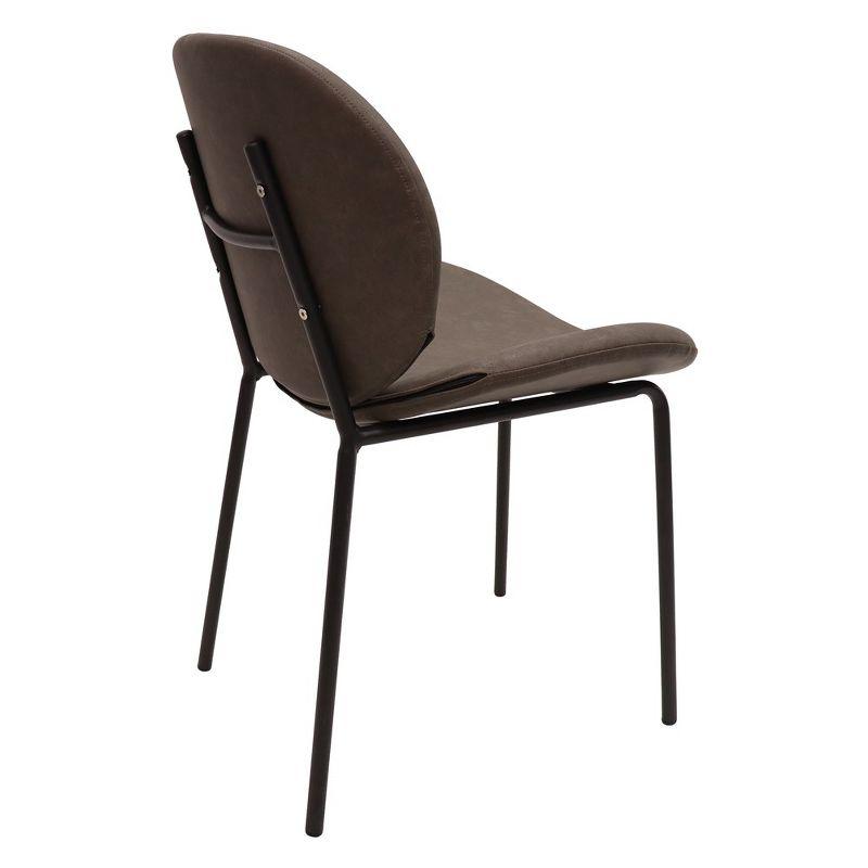 LeisureMod Servos Modern Dining Side Chair with Upholstered Faux Leather Seat