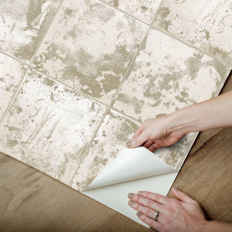 Brewster Peel and Stick 1pc Wallpaper Metal Sheet Silver