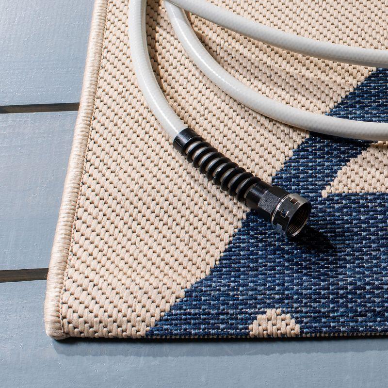 Courtyard CY7321 Power Loomed Indoor and Outdoor Runner Rug - Beige/Blue - 2'3"x8' - Safavieh