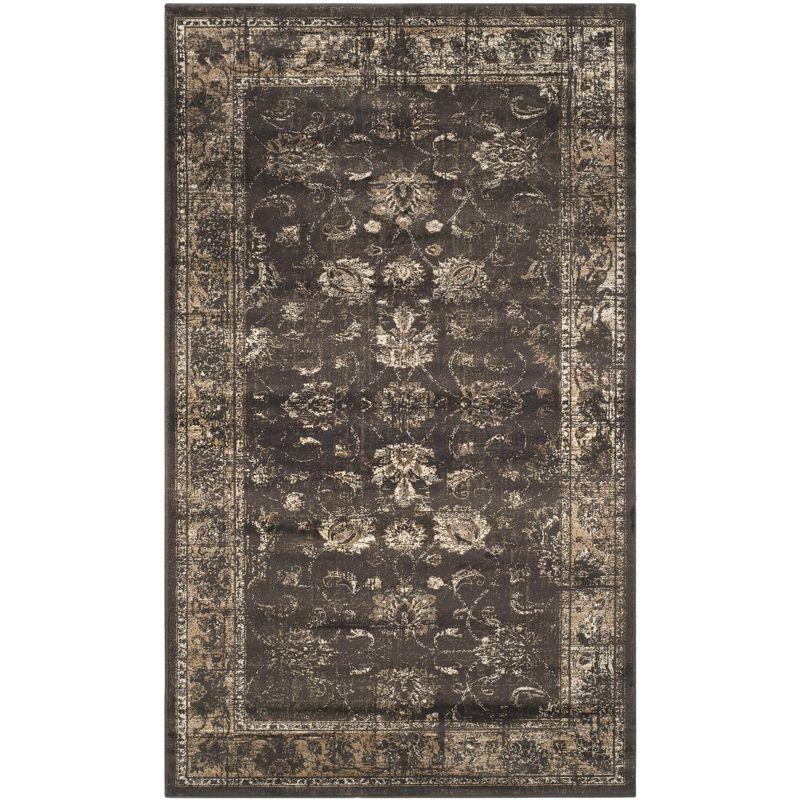 Vintage VTG117 Power Loomed Indoor Skid-Resistant Area Rug - Soft Anthracite - 4'x5'7" - Safavieh