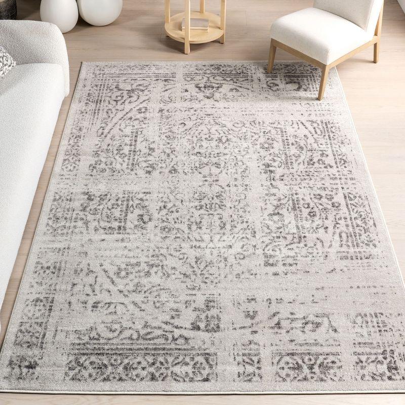 Nuloom Arlena Medallion 2x3 Accent Indoor Area Rug for Living Room Bedroom Dining Room Entryway Kitchen, Grey/Ivory