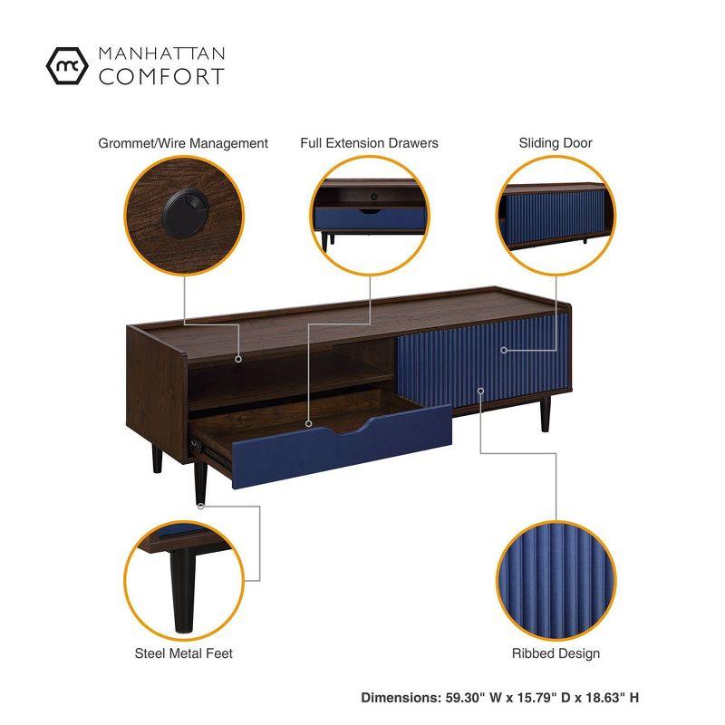 Duane Modern Ribbed TV Stand for TVs up to 55" - Manhattan Comfort