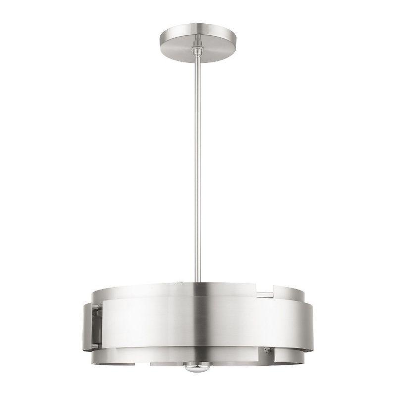 Brushed Nickel Drum 5-Light Pendant with Medium Base