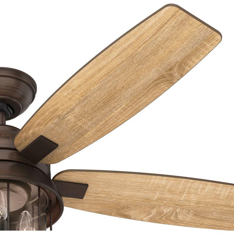 52" Coral Bay 5 - Blade Outdoor Standard Ceiling Fan with Remote Control and Light Kit Included