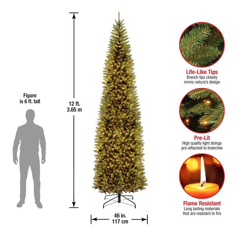 Pencil Slim Kingswood Fir Artificial Christmas Tree Clear Lights - National Tree Company